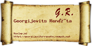Georgijevits Renáta névjegykártya